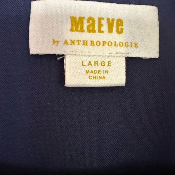 Anthropologie by Maeve Navy and Cream Blazer with Green Accents - Picture 5 of 10